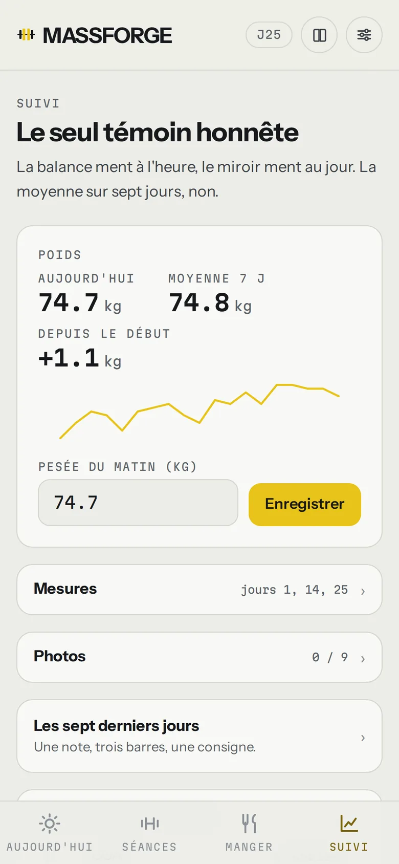 Le suivi — MASSFORGE
